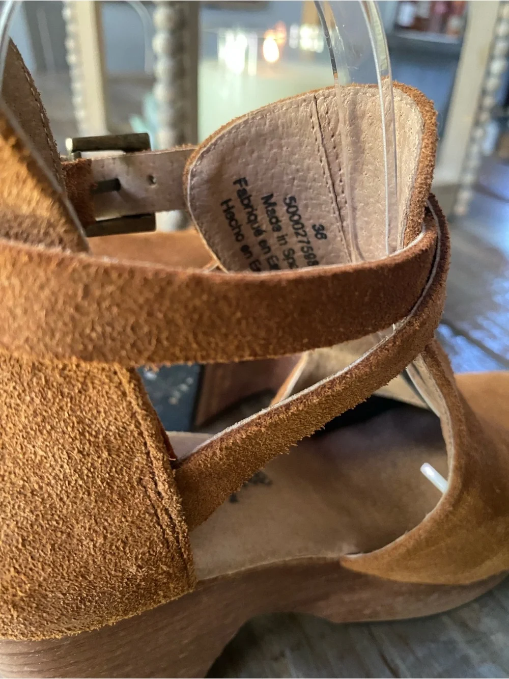 Free People Cedar‎ Clogs Leather Wooden Platform Ankle Boots Womens 36 Tan Brown